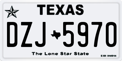 TX license plate DZJ5970