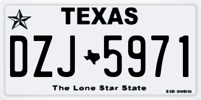 TX license plate DZJ5971