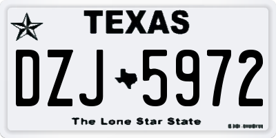 TX license plate DZJ5972