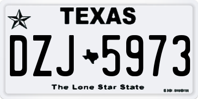 TX license plate DZJ5973