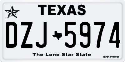 TX license plate DZJ5974