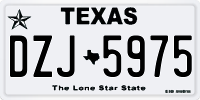 TX license plate DZJ5975