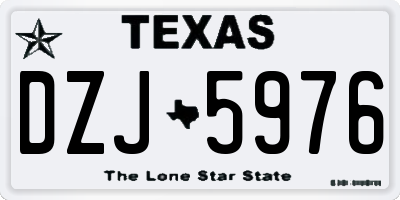 TX license plate DZJ5976