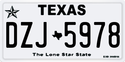 TX license plate DZJ5978