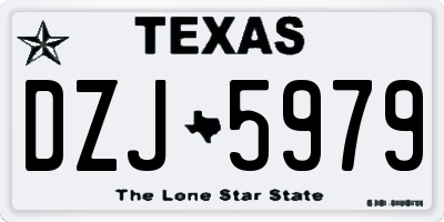 TX license plate DZJ5979