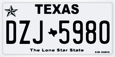 TX license plate DZJ5980