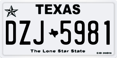 TX license plate DZJ5981