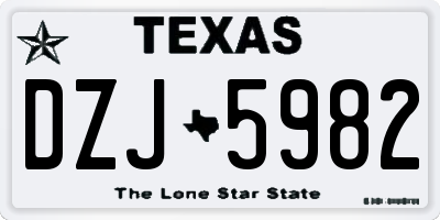 TX license plate DZJ5982