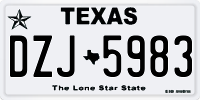 TX license plate DZJ5983