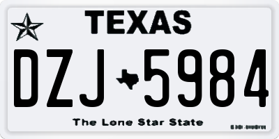 TX license plate DZJ5984
