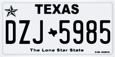 TX license plate DZJ5985