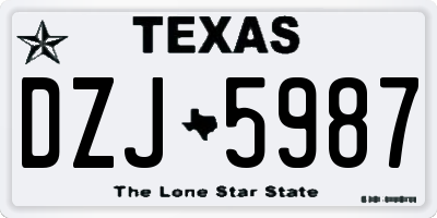 TX license plate DZJ5987