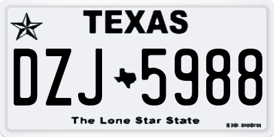 TX license plate DZJ5988