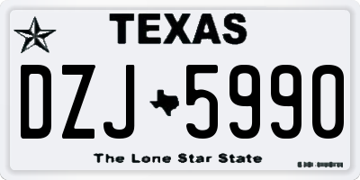 TX license plate DZJ5990