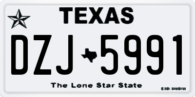 TX license plate DZJ5991
