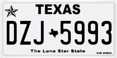 TX license plate DZJ5993