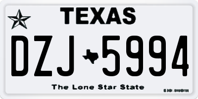 TX license plate DZJ5994