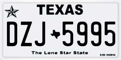 TX license plate DZJ5995