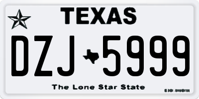 TX license plate DZJ5999