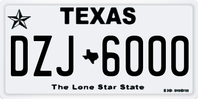 TX license plate DZJ6000
