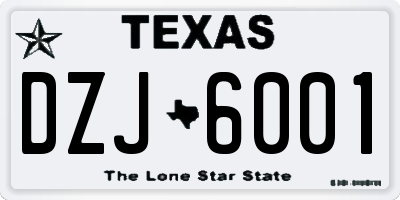 TX license plate DZJ6001