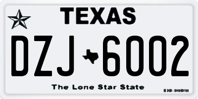 TX license plate DZJ6002