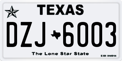 TX license plate DZJ6003