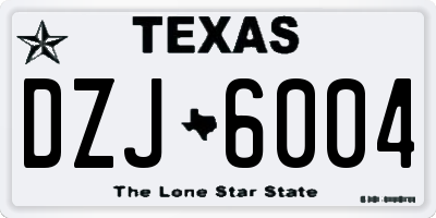 TX license plate DZJ6004