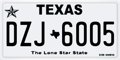 TX license plate DZJ6005
