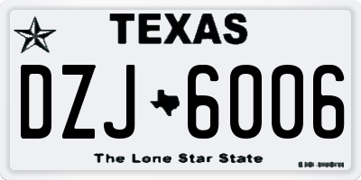 TX license plate DZJ6006