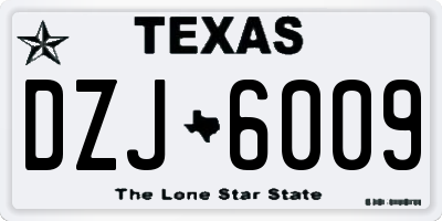 TX license plate DZJ6009