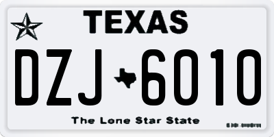 TX license plate DZJ6010