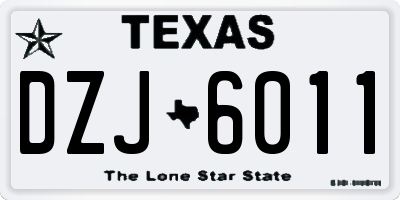 TX license plate DZJ6011