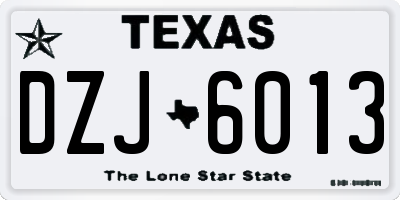 TX license plate DZJ6013