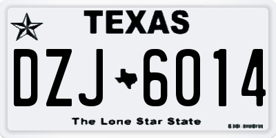 TX license plate DZJ6014