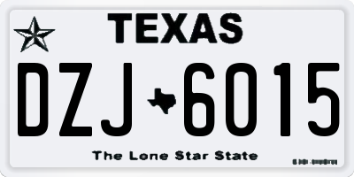 TX license plate DZJ6015
