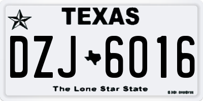 TX license plate DZJ6016