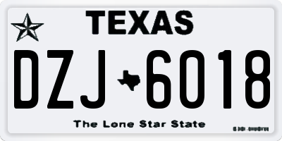 TX license plate DZJ6018