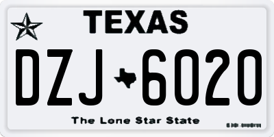 TX license plate DZJ6020