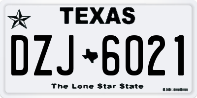 TX license plate DZJ6021