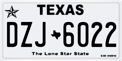 TX license plate DZJ6022