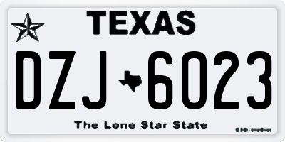 TX license plate DZJ6023