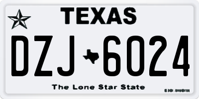 TX license plate DZJ6024