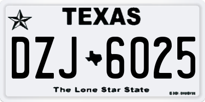 TX license plate DZJ6025