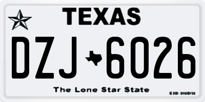 TX license plate DZJ6026