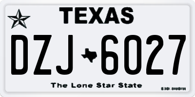 TX license plate DZJ6027