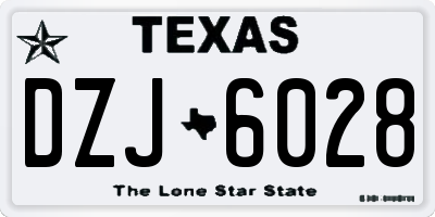 TX license plate DZJ6028