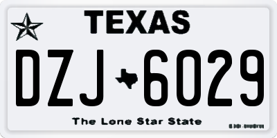 TX license plate DZJ6029
