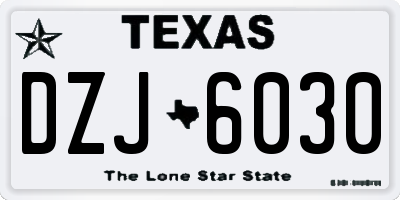 TX license plate DZJ6030