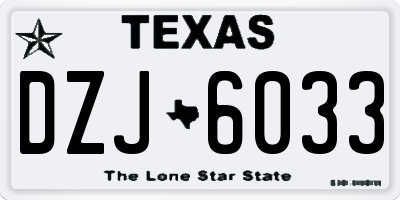 TX license plate DZJ6033